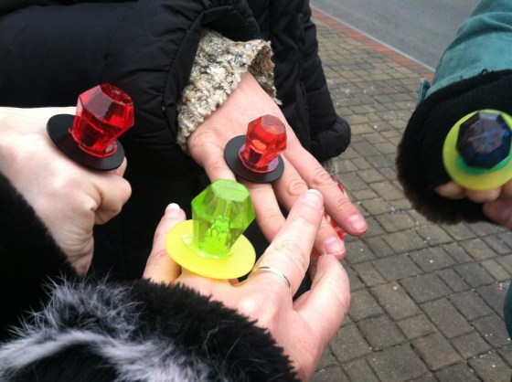 Alicia's sneaky surprise candy rings...